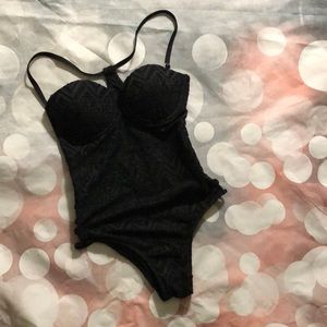 Black Lacey One Piece Swimsuit